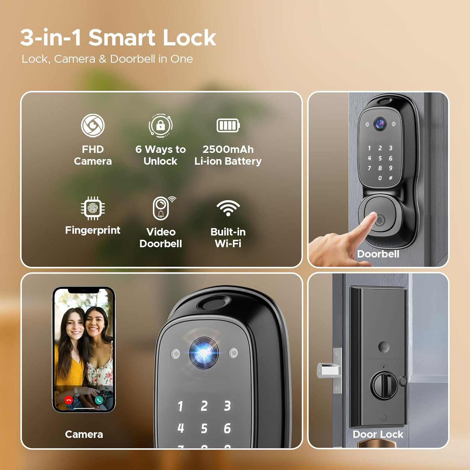 Tuya Wifi Smart Door Lock ‎Cam - Tuya Smart 评论和价格