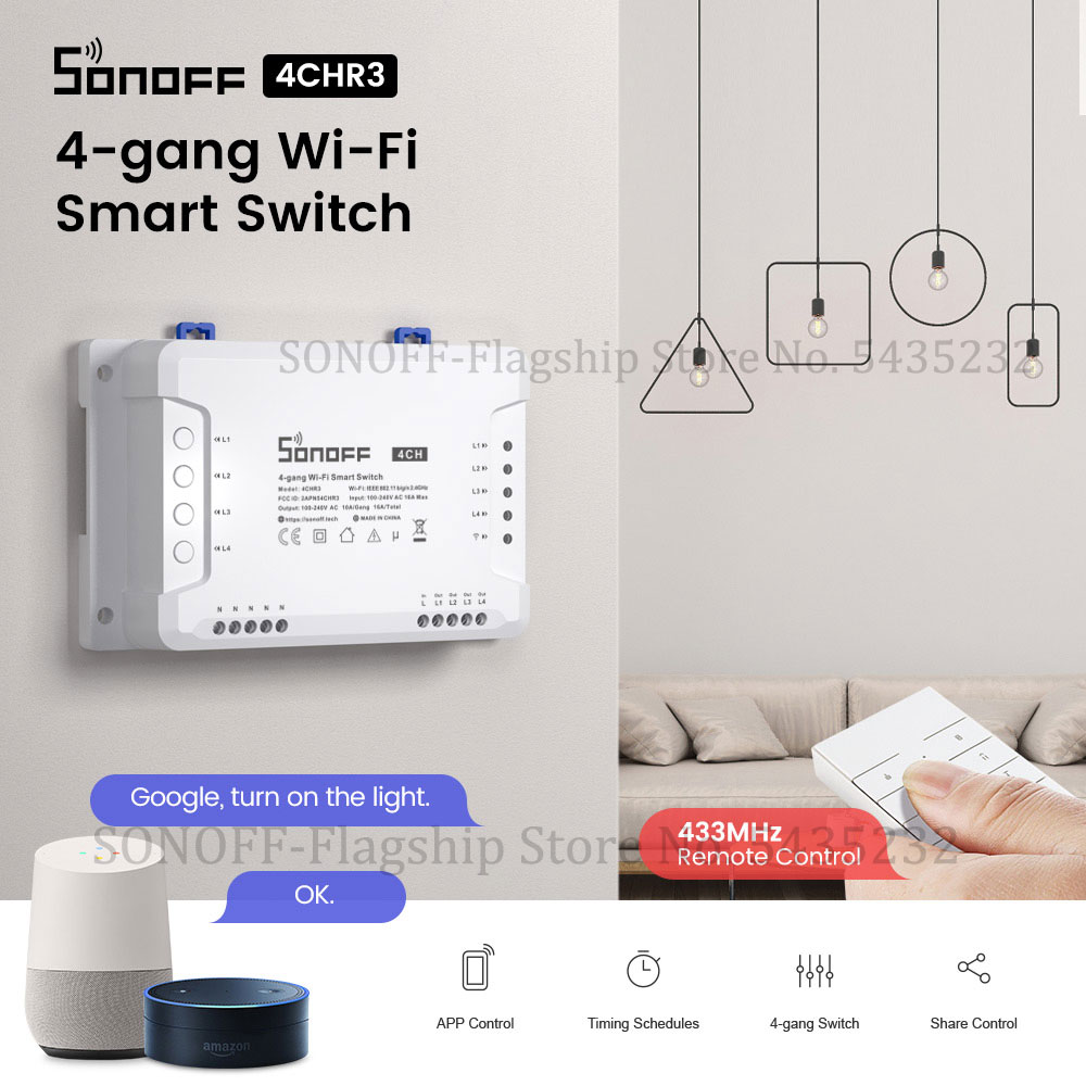 Itead SONOFF 4CH R3 Wifi Wirel - Sonoff 评论和价格