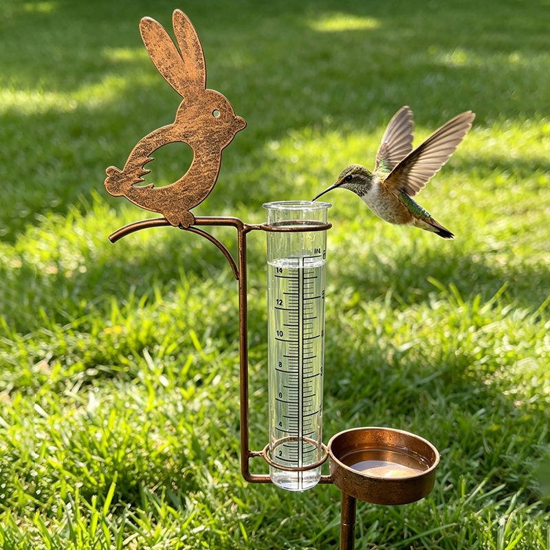 Metal Rabbit Rain Gauge Garden - Shelly Plug 评论和价格