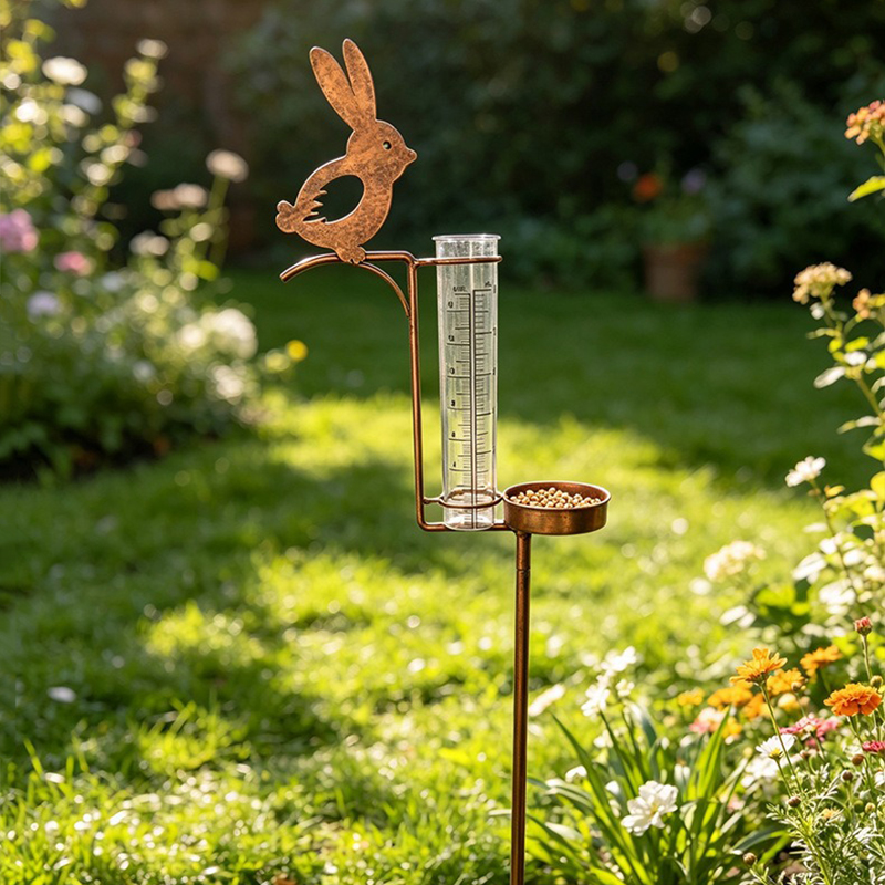 Metal Rabbit Rain Gauge Garden - Shelly Plug 评论和价格
