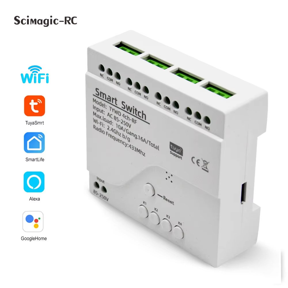 Smart Tuya Switch 4CH Relay Mo - Tuya 4 Channel 评论和价格