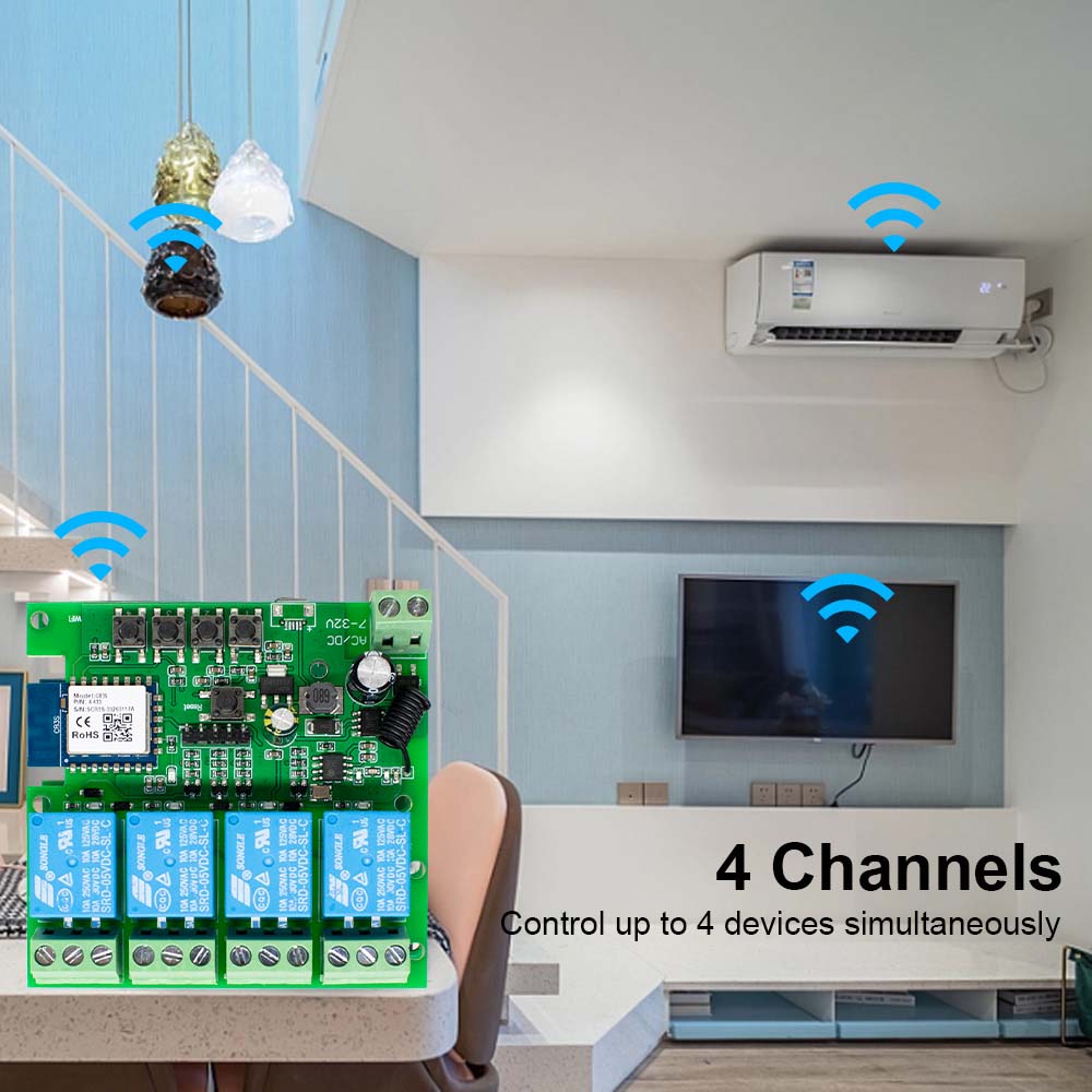 Smart Remote Control Wifi Swit - Tuya 4 Channel 评论和价格